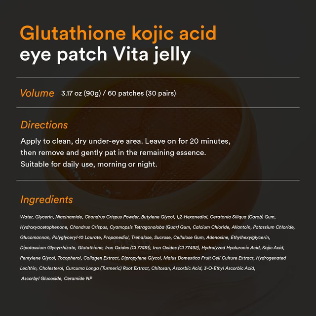 Abib - Glutathione Kojic Acid Eye Patch Vita Jelly (60 Patches)