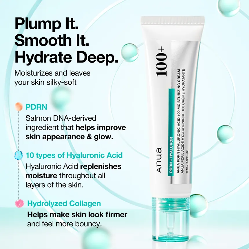 Anua - PDRN Hyaluronic Acid 100 Moisturizing Cream 10ml.