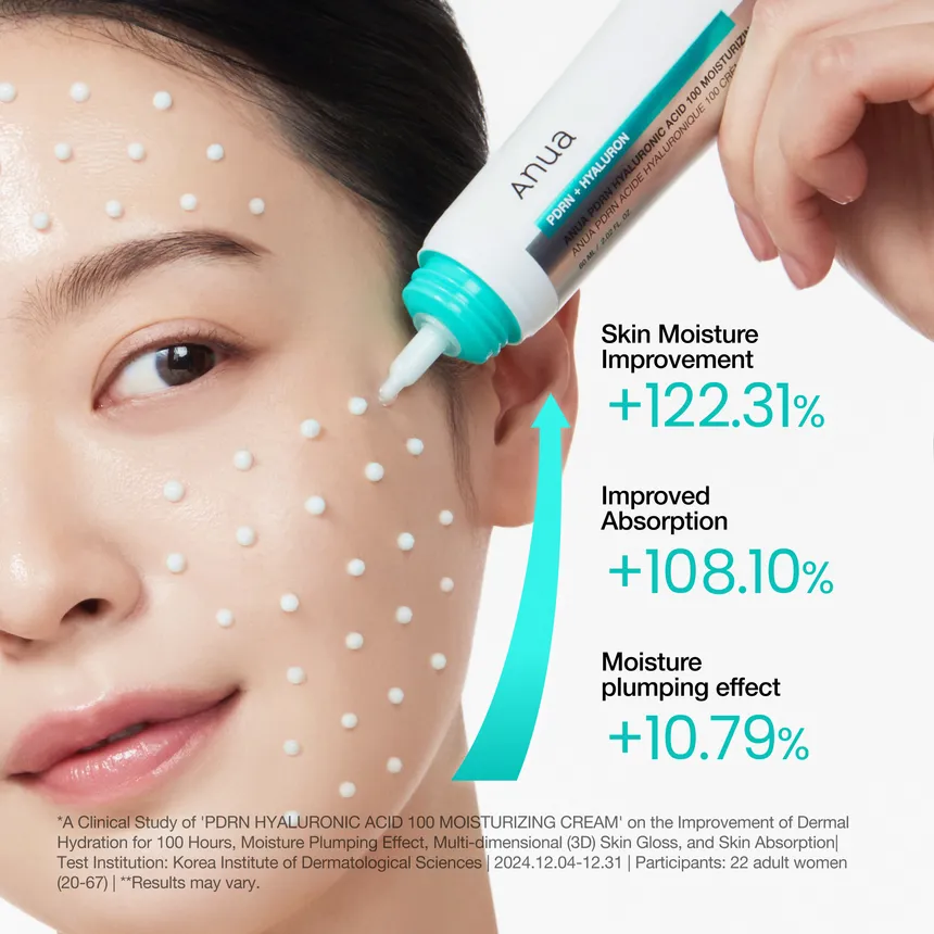 Anua - PDRN Hyaluronic Acid 100 Moisturizing Cream 10ml.