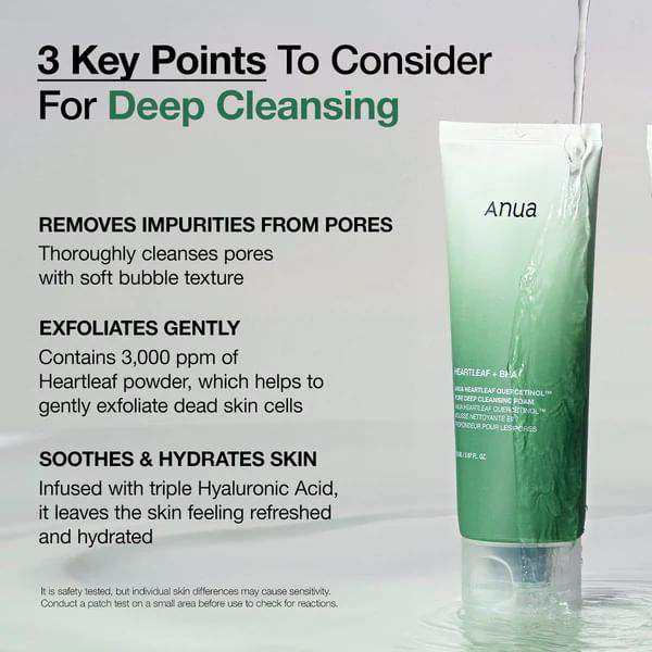 Anua - Heartleaf Quercetinol Pore Deep Cleansing Foam 150ml.