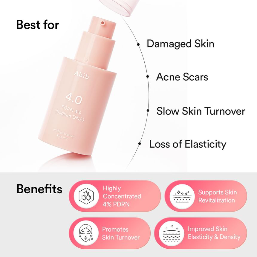 Abib - PDRN Glow Serum 4.0 Pump with PDRN 4% (Sodium DNA) 30ml.