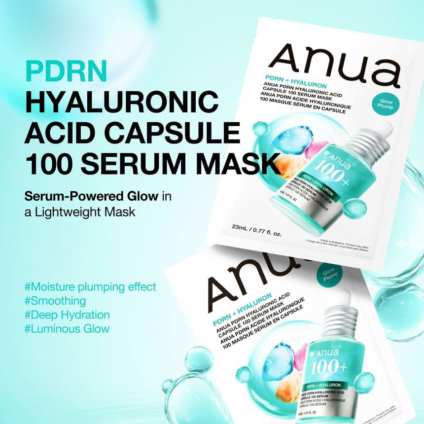 Anua - PDRN Hyaluronic Acid Capsule 100 Serum Mask 23ml. (Pack of 3)