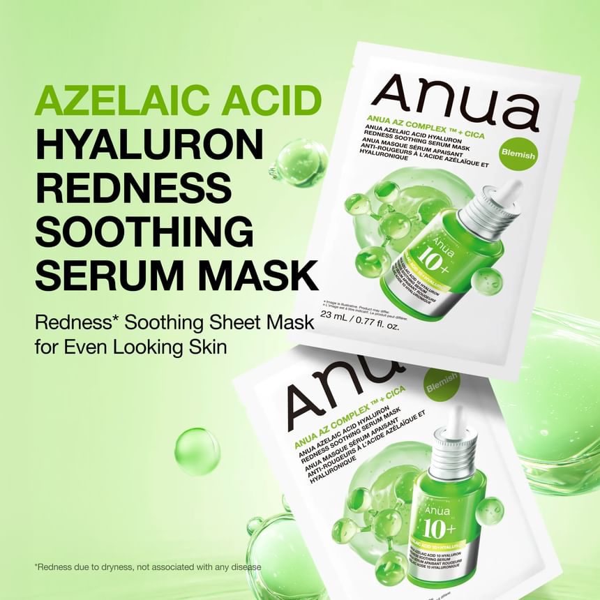 Anua - Azelaic Acid Hyaluron Redness Soothing Serum Mask 23ml. (Pack of 3)