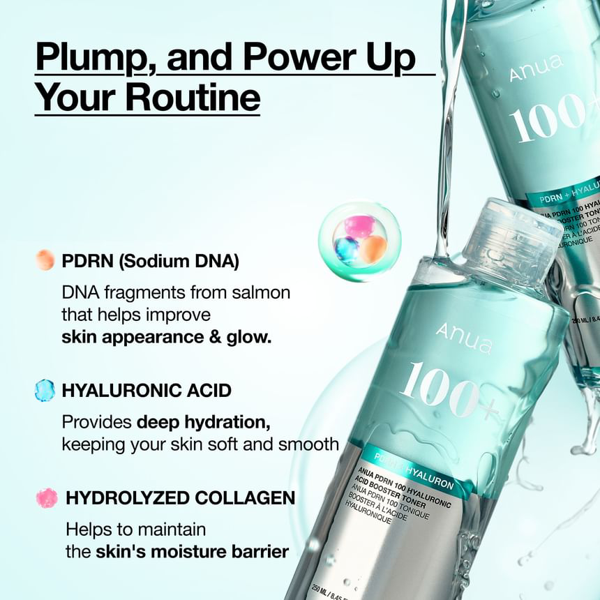 Anua - PDRN 100 Hyaluronic Acid Booster Toner 250ml.