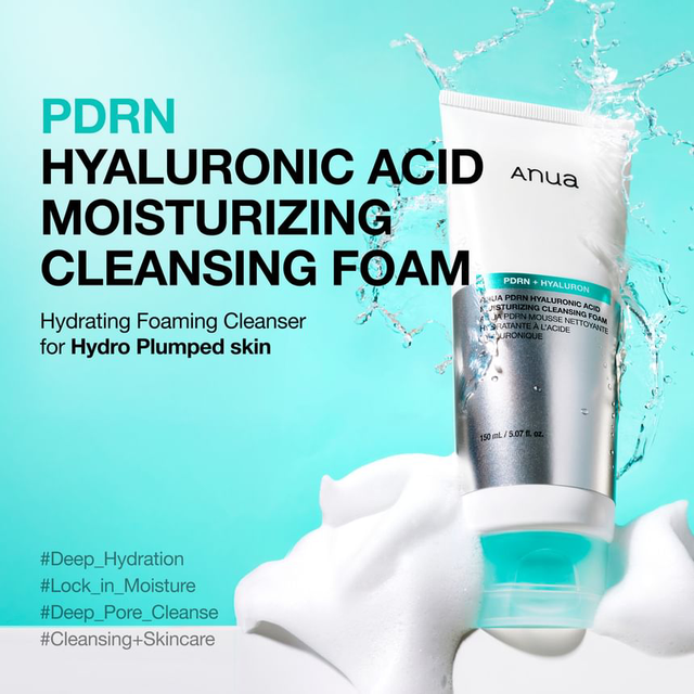 Anua - PDRN Hyaluronic Acid Moisturizing Cleansing Foam 150ml.