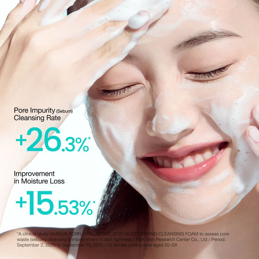 Anua - PDRN Hyaluronic Acid Moisturizing Cleansing Foam 150ml.