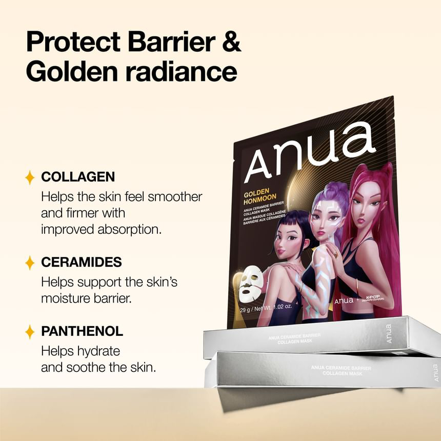 Anua - Kpop Demon Hunters Ceramide Barrier Collagen Mask 29g. (Pack of 3)