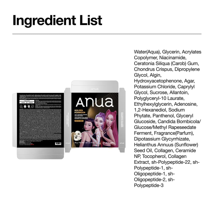 Anua - Kpop Demon Hunters Ceramide Barrier Collagen Mask 29g. (Pack of 3)