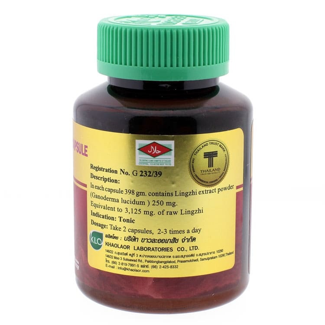 Khaolaor - Lingzhi Mushroom Extract, Raw Lingzhi (60 capsules)