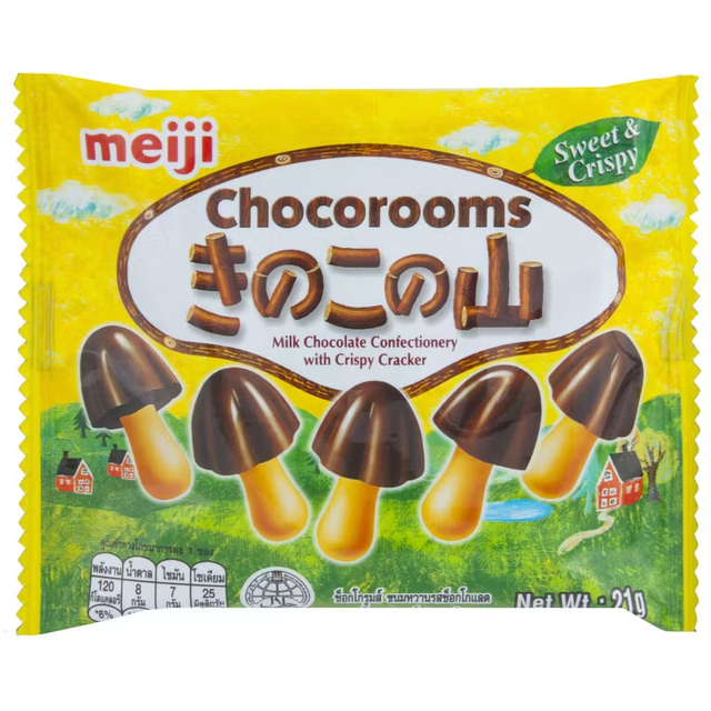 Meiji - Chocorooms Chocolate Flavor 21 g. (Pack of 12)