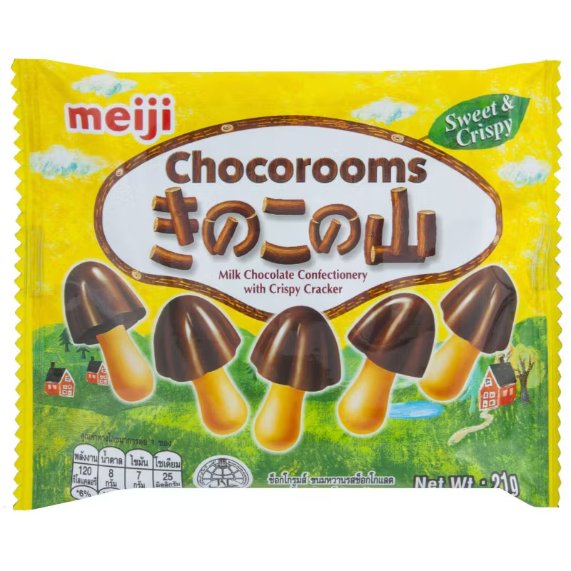 Meiji - Chocorooms Chocolate Flavor 21 g. (Pack of 12)
