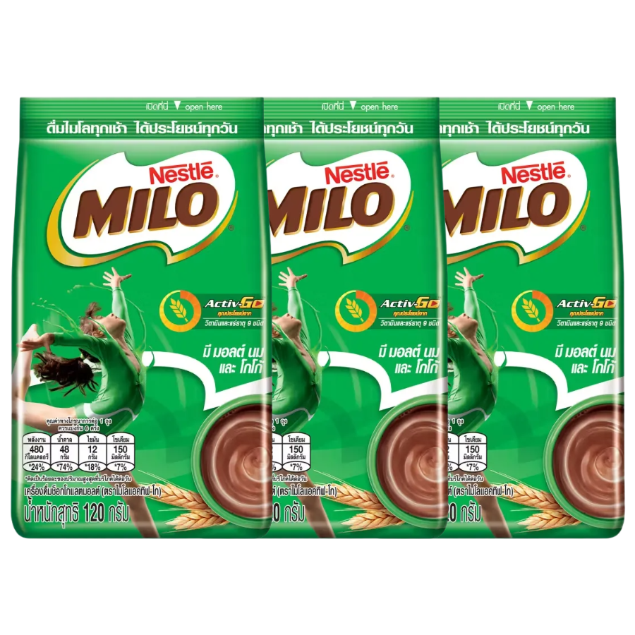 Milo - Bag Type 120g. (Pack of 3)