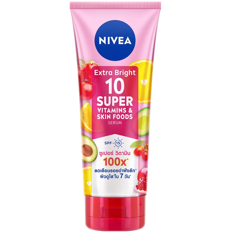 Nivea - Extra Bright 10 Super Vitamins and Skin Foods Serum (SPF15) 320 ml.