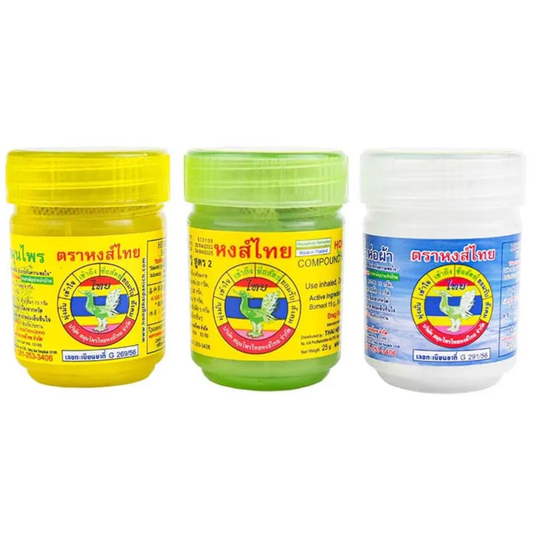 Hong Thai - Yadom | Traditional Thai Herbal Inhaler (Pack of 3 Mix)