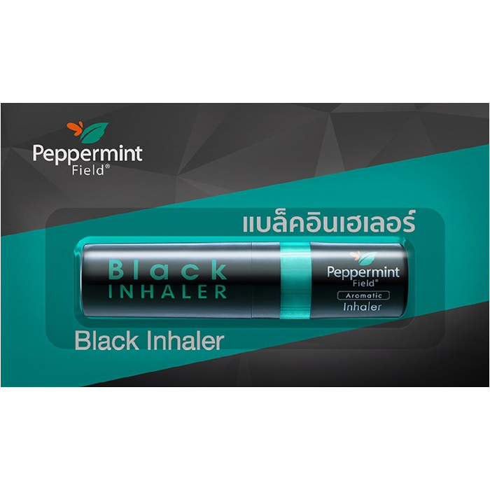 Peppermint Field - Black - Powerful Herbal Inhaler (Pack of 6) - Made in Thailand