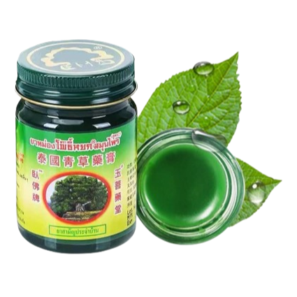 Phoyok - Green Thai Herbal Massage Balm - Formula 2 - Wax Ointment 50g (Pack of 3) - Made in Thailand