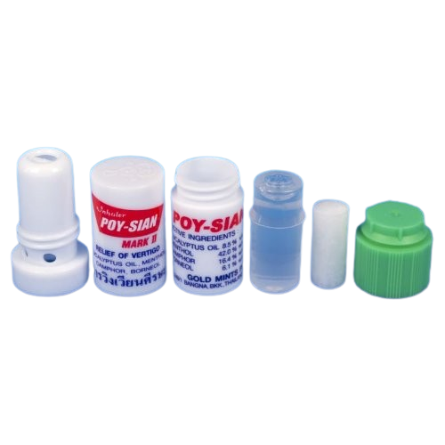 Poy Sian - Mark-2 Nasal Inhaler | 2in1 Refreshing and Aroma Oil Stick 2ml. | Multi-colour (Pack of 6)