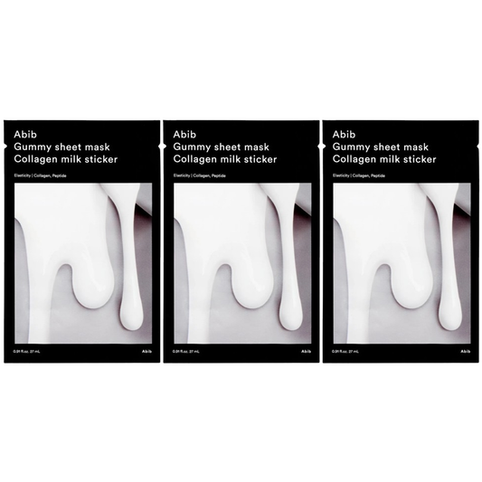 Abib - Gummy Sheet Mask Collagen Milk Sticker 27ml. (Pack of 3)