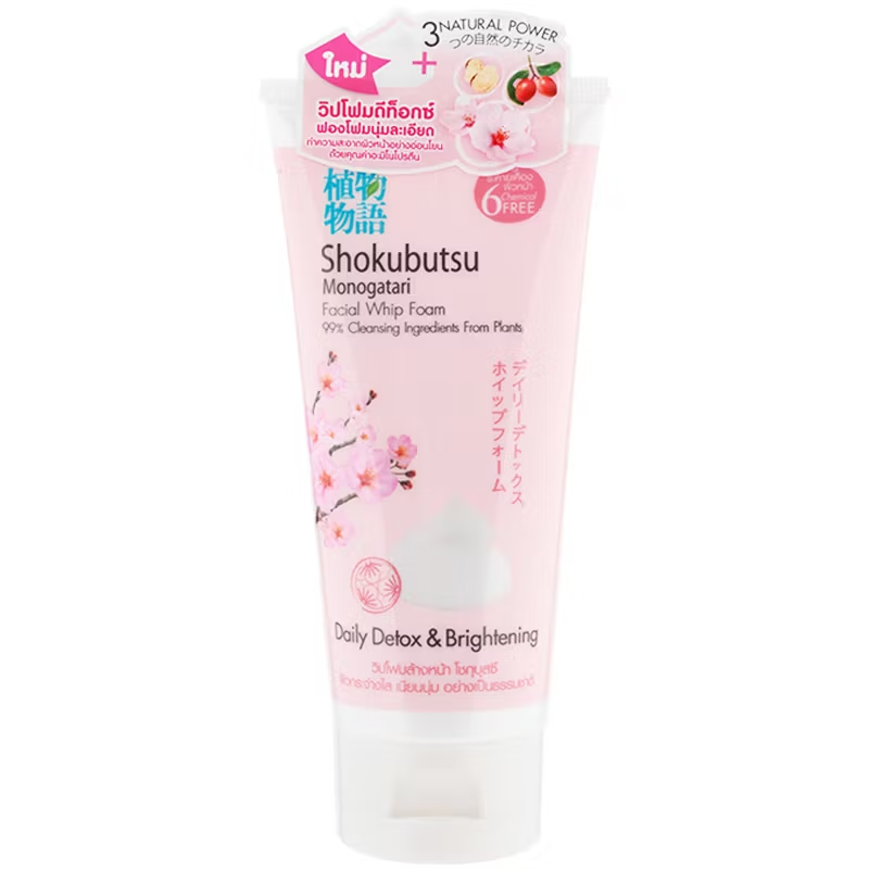 Shokubutsu - Monogatari Facial Whip Foam - Daily Detox & Brightening 100g.