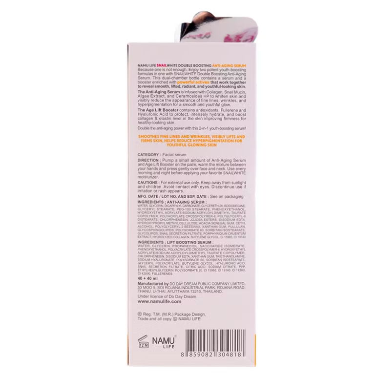 Namu Life Snailwhite - Snail White Double Boosting Anti-Aging Serum 40ml. + 40 ml.