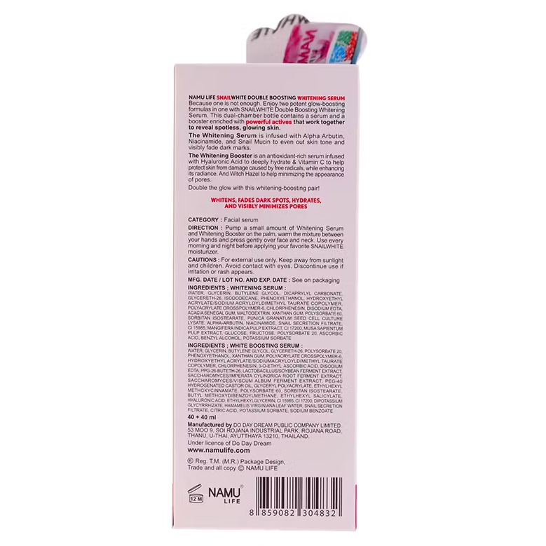 Namu Life Snailwhite - Snail White Double Boosting Whitening Serum 40ml. + 40ml.