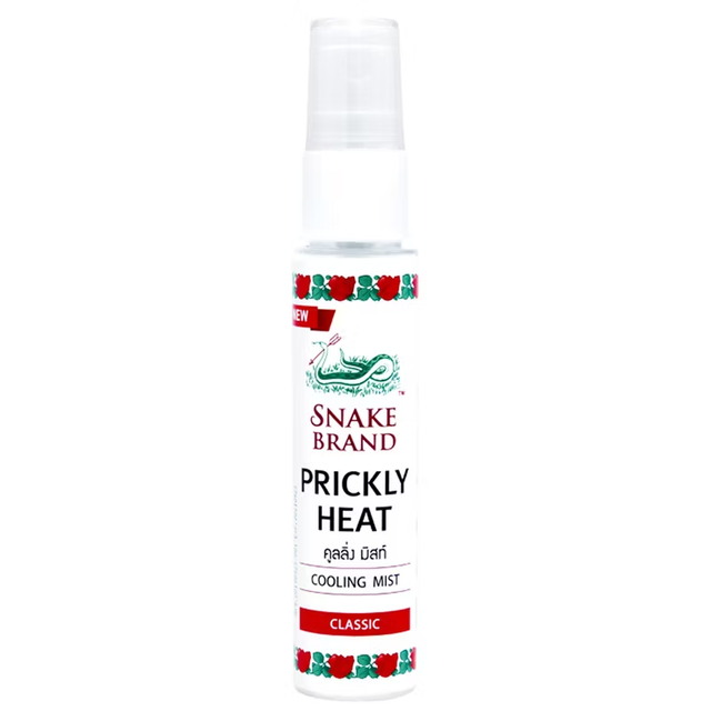 Snake Brand - Cooling Body Mist Spray - Prickly Heat - 1x Classic and 1x Relaxing (Lavender Scent) 30ml. (Pack of 2) - Made in Thailand