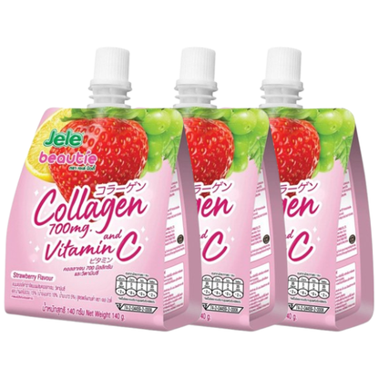 Jele Beautie - Strawberry Collagen 140g. (Pack of 3)