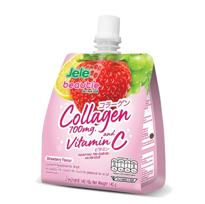 Jele Beautie - Strawberry Collagen 140g. (Pack of 3)