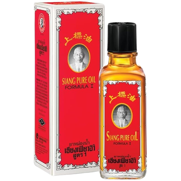Siang Pure - Red Oil Formula 1 - Peppermint Menthol Aroma 25ml (Pack of 6) - Made in Thailand