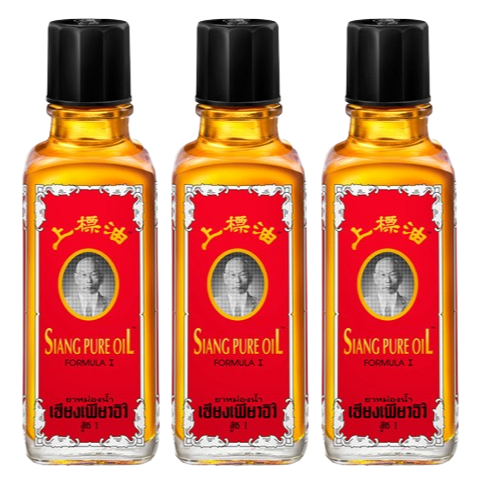 Siang Pure - Red Oil Formula 1 | Peppermint Menthol Aroma 25ml (Pack of 3)