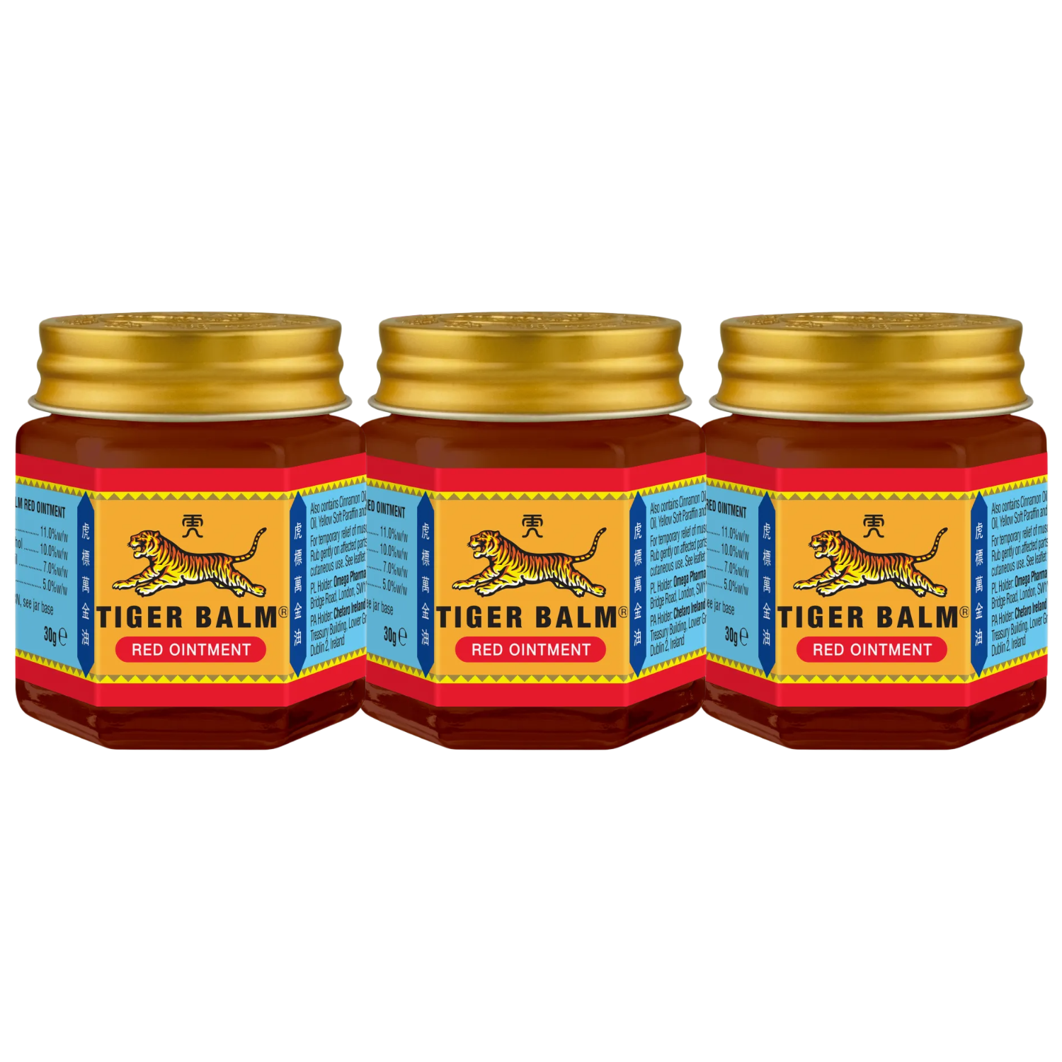Tiger Balm - Red Ointment 30g. (Pack of 3)