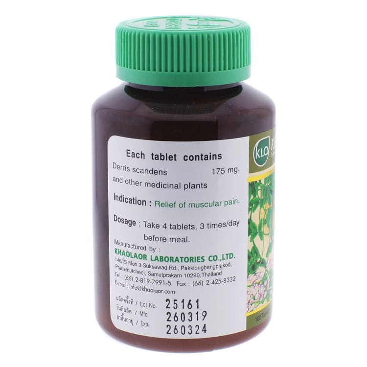 Khaolaor - Tal-Val-Paeng, Derris scandens, Tra Dokwhan (100 tablets)