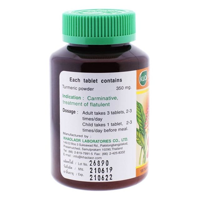 Khaolaor - Tra Dokwhan, Turmeric (100 tablets)
