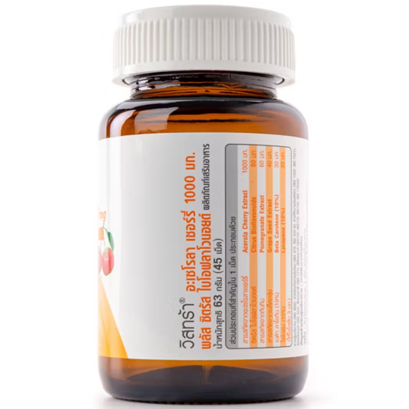Vistra - Acerola Cherry 1000 mg Plus Citrus Bioflavonoids (45 tablets)