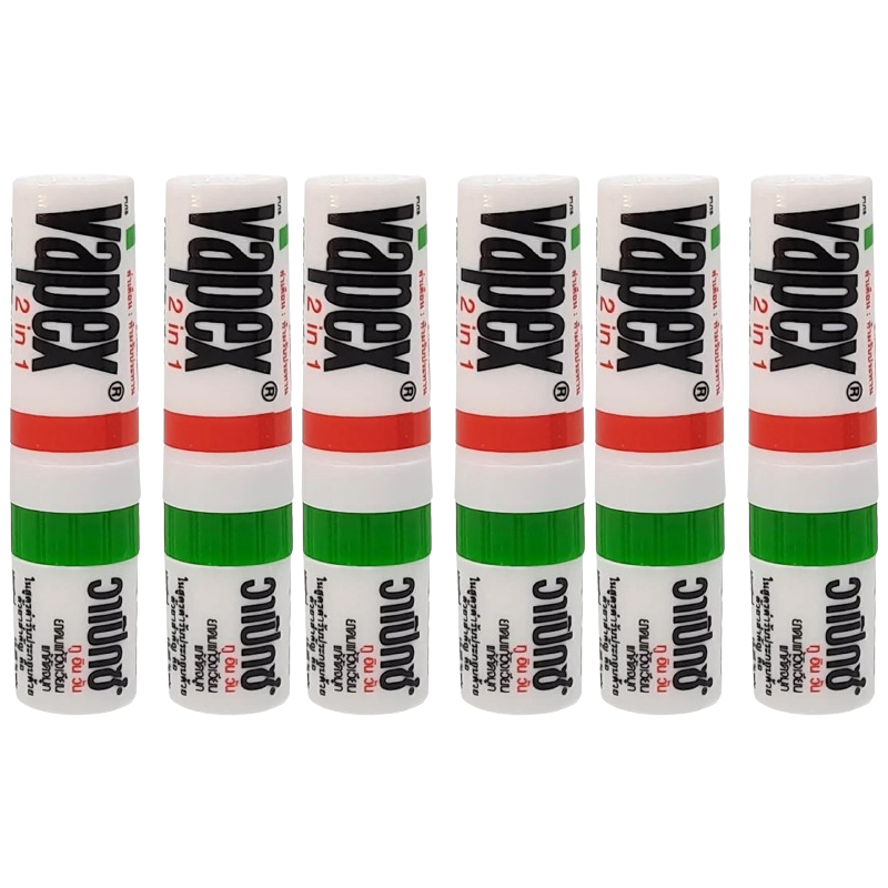 Vapex - Nasal Inhaler - Menthol Relief Congestion Dizziness Cold 2 ml (Pack of 6) - Made in Thailand