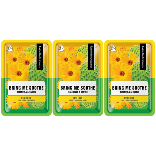 MYU-NIQUE - Fresh From Farm Calendula & Cactus Mask 25g. (Pack of 3)