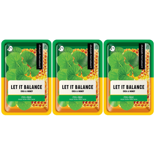 MYU-NIQUE - Fresh From Farm Cica & Honey Mask 25g. (Pack of 3)