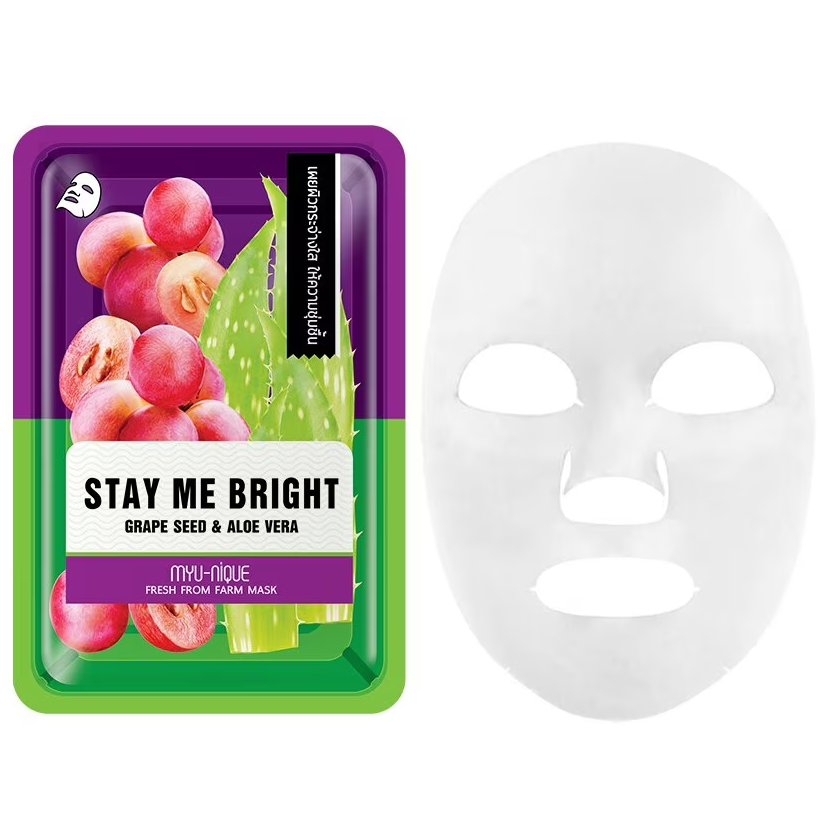 MYU-NIQUE - Fresh From Farm Grape Seed & Aloe Vera Mask 25g. (Pack of 3)
