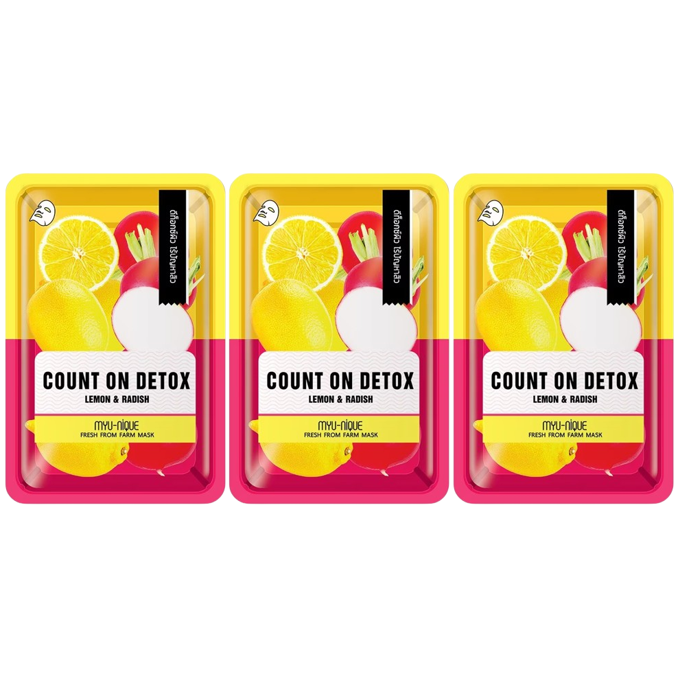 MYU-NIQUE - Fresh From Farm Lemon & Radish Mask 25g. (Pack of 3 ...