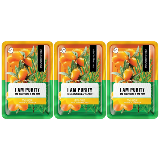 MYU-NIQUE - Fresh From Farm Sea Buckthorn & Tree Tea Mask 25g. (Pack of 3)