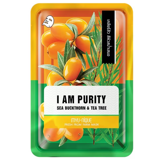 MYU-NIQUE - Fresh From Farm Sea Buckthorn & Tree Tea Mask 25g. (Pack of 3)