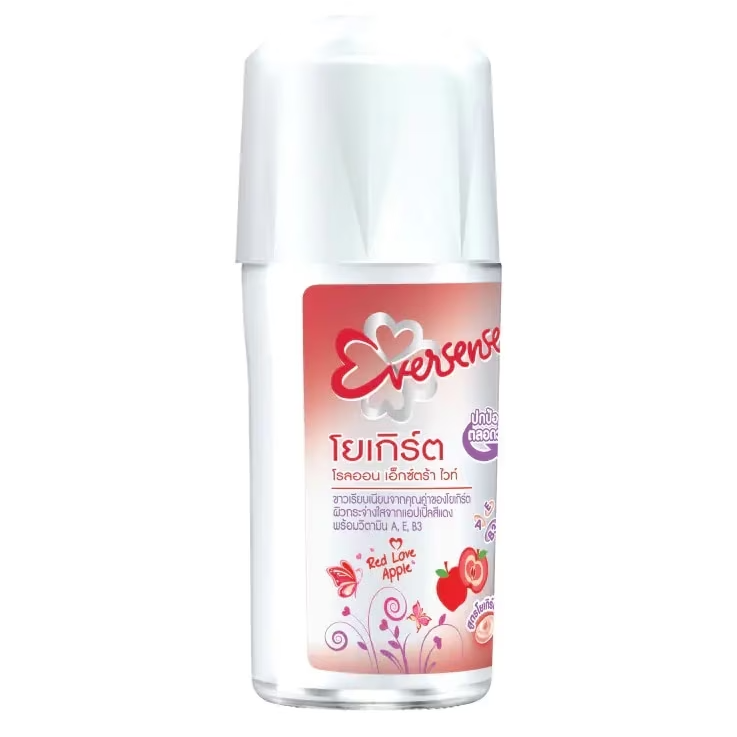 Eversense - Extra White Roll-On Deodorant Yogurt Red Love Apple 45ml. (Pack of 2)