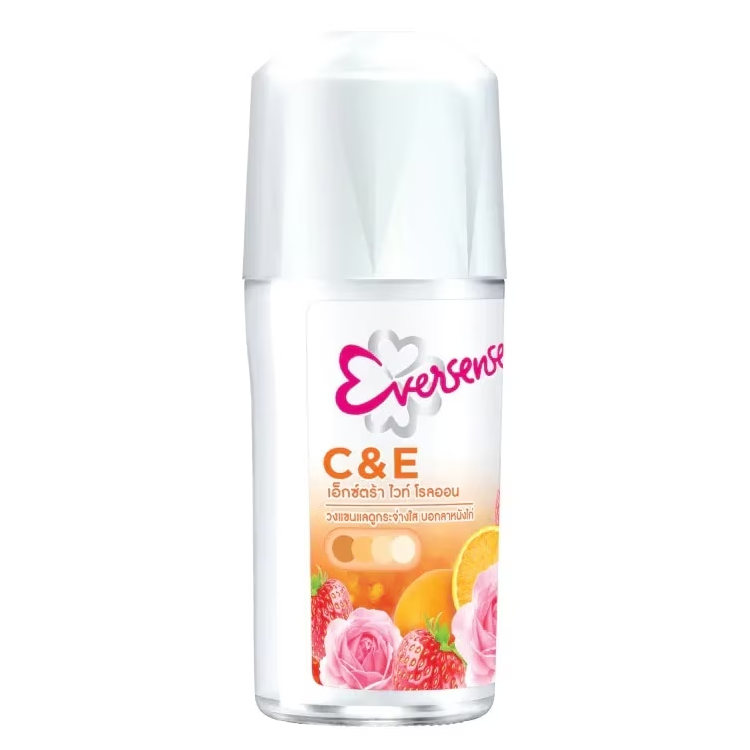 Eversense - Super Fruit Extra White Roll-On Deodorant Grapefruit 45ml. (Pack of 2)