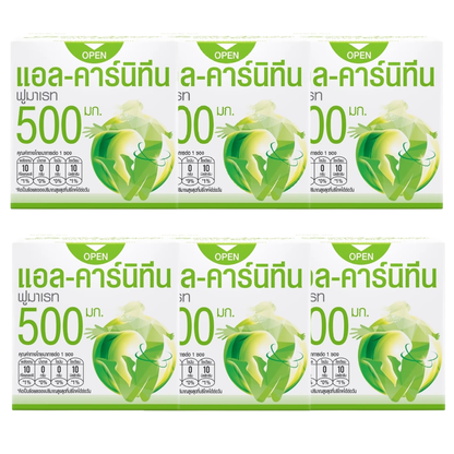 Press & Shake - L-Carnitine Fumarate 500mg. Apple Flavor 21g. (Pack of 6)