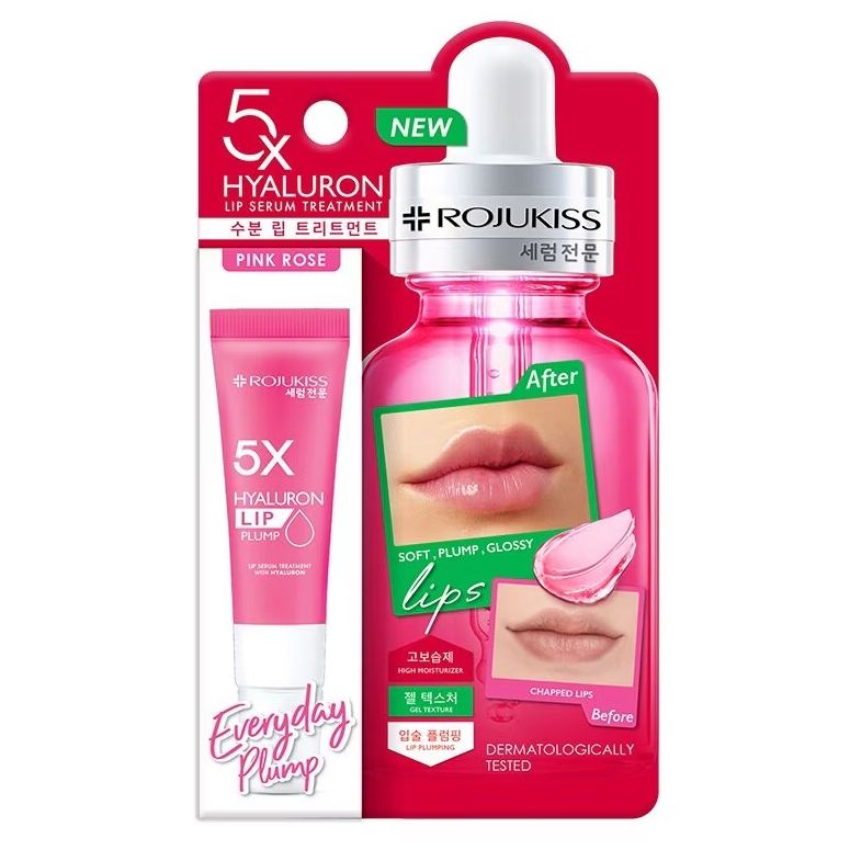 Rojukiss - 5X Hyaluon Pink Rose Lip Plump Serum Treatment 10ml.