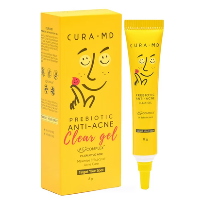 CURA-MD - Prebiotic Anti-Acne Clear Gel, 2% Salicylic Acid 8g.
