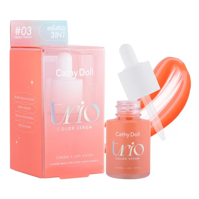 Cathy Doll - Trio Color Serum - Freshy Peach 15ml.