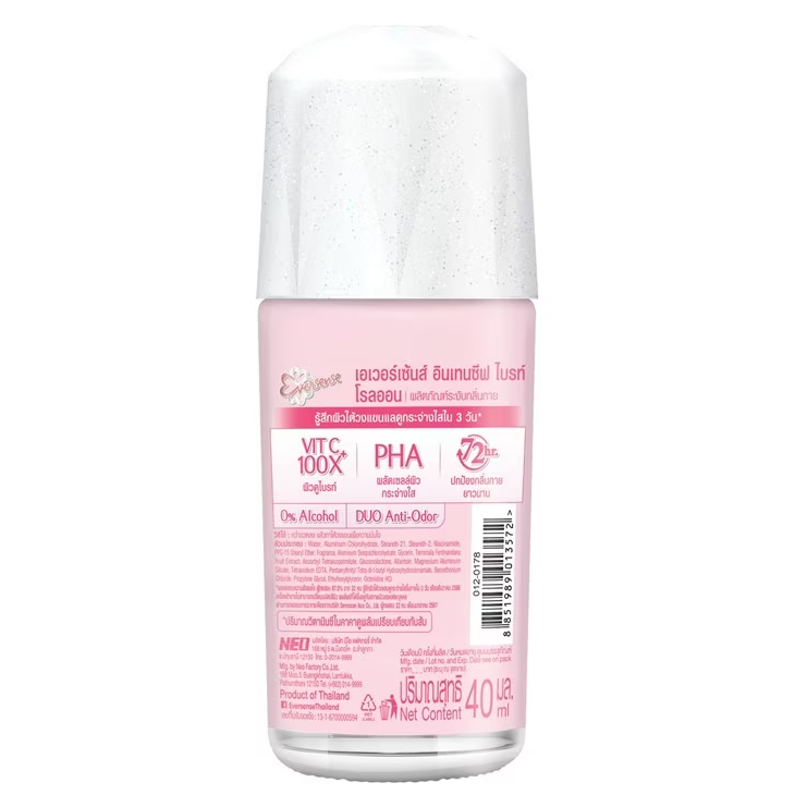 Eversense - Intensive Bright Roll-On Deodorant 40ml. (Pack of 2)