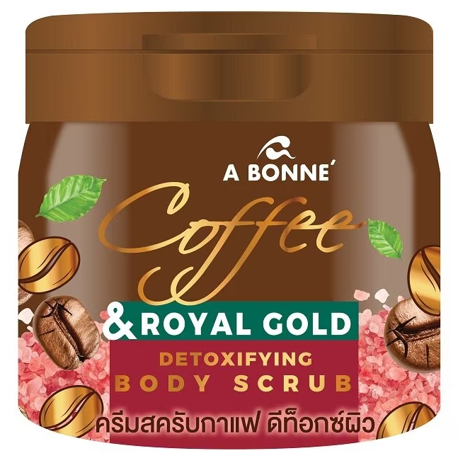 A Bonne' - Coffee & Royal Gold Detoxifying Body Scrub 250g.