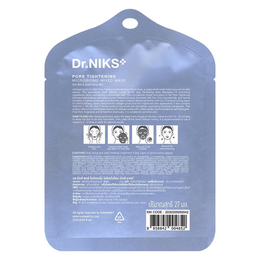 Dr.NIKS - Pore Tightening Microbiome-Mixed Mask 27ml. (Pack of 3)